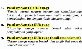 Pasal 27 Ayat 1 Uud Nri Tahun 1945 Berbunyi